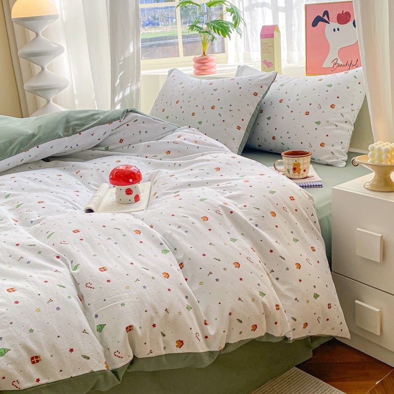 A类母婴c超软水洗棉四件套床上四件套床单被套学生宿舍三件套