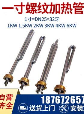 32牙DN25太阳能加热管1寸热水器发热管水箱电加热棒 220V 2 3 4KW