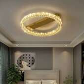 轻奢家居水晶吸顶灯卧室设计感简约现代家用温馨房间过道圆形