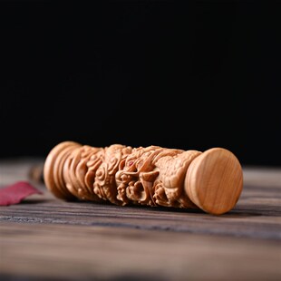 崖柏木雕盘龙柱实木手把件蟠龙生肖龙工艺品金刚降魔杵家居小摆件