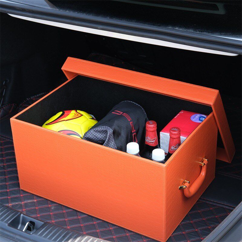 车载收纳箱衣帽间家用储物箱卧室衣柜收纳盒皮质整理汽车SUV尾箱