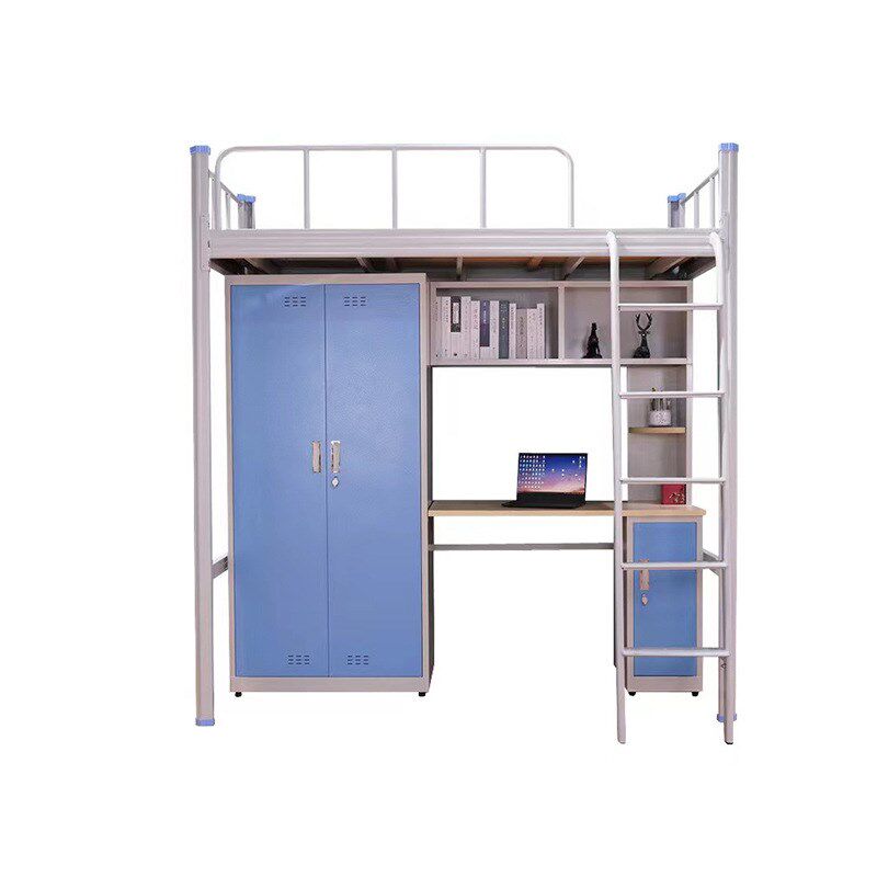 上床下桌衣柜一体组合床员工寝室公寓床大学生宿舍床上下高架铁床