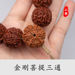 「金刚菩提三通」尼泊尔大金刚菩提子高山实心天然镂空飞碟五爪