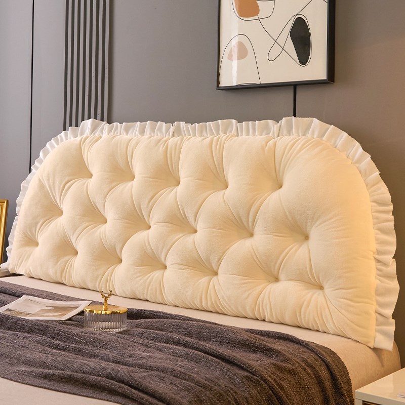 欧式床头靠枕沙发大靠背卧室床上靠垫乳白飘窗榻T榻米软包护腰绑