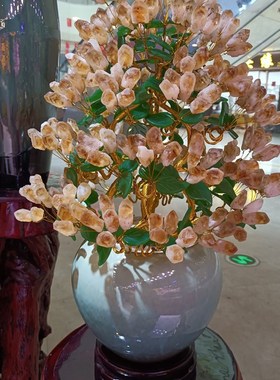 紫水晶发财树黄水晶摇钱树家居摆件客H厅玄关酒柜店铺开业乔迁送