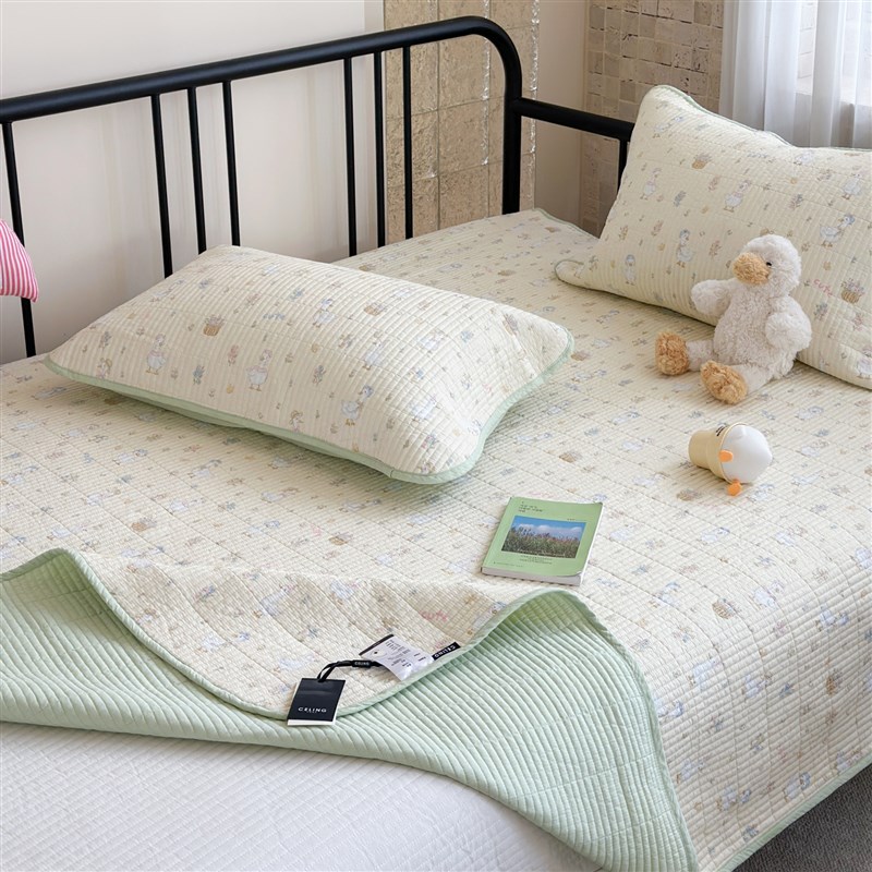 韩式双面全棉绗缝夹棉床s盖单件可机洗加厚防滑床单榻榻米床垫炕