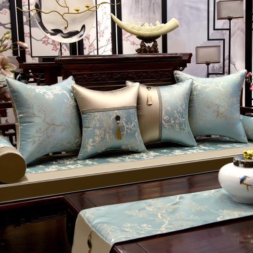 新中式红木沙发坐垫m四季通用防滑垫子沙发垫实木罗汉床五件套定