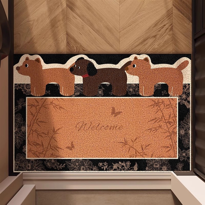 中古风入户地垫异形丝圈入户门地毯法式复古防滑垫U大门口进门垫