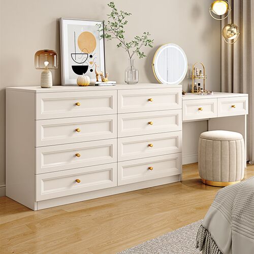 实木梳妆台斗柜一体现代简约化妆桌小户型K落地床尾柜卧室置物柜