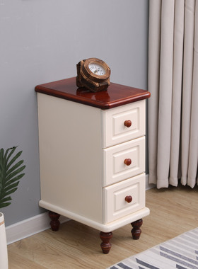 夹缝收纳边柜20/25cmt实木沙发边角缝隙柜整装窄柜卧室抽屉式储物