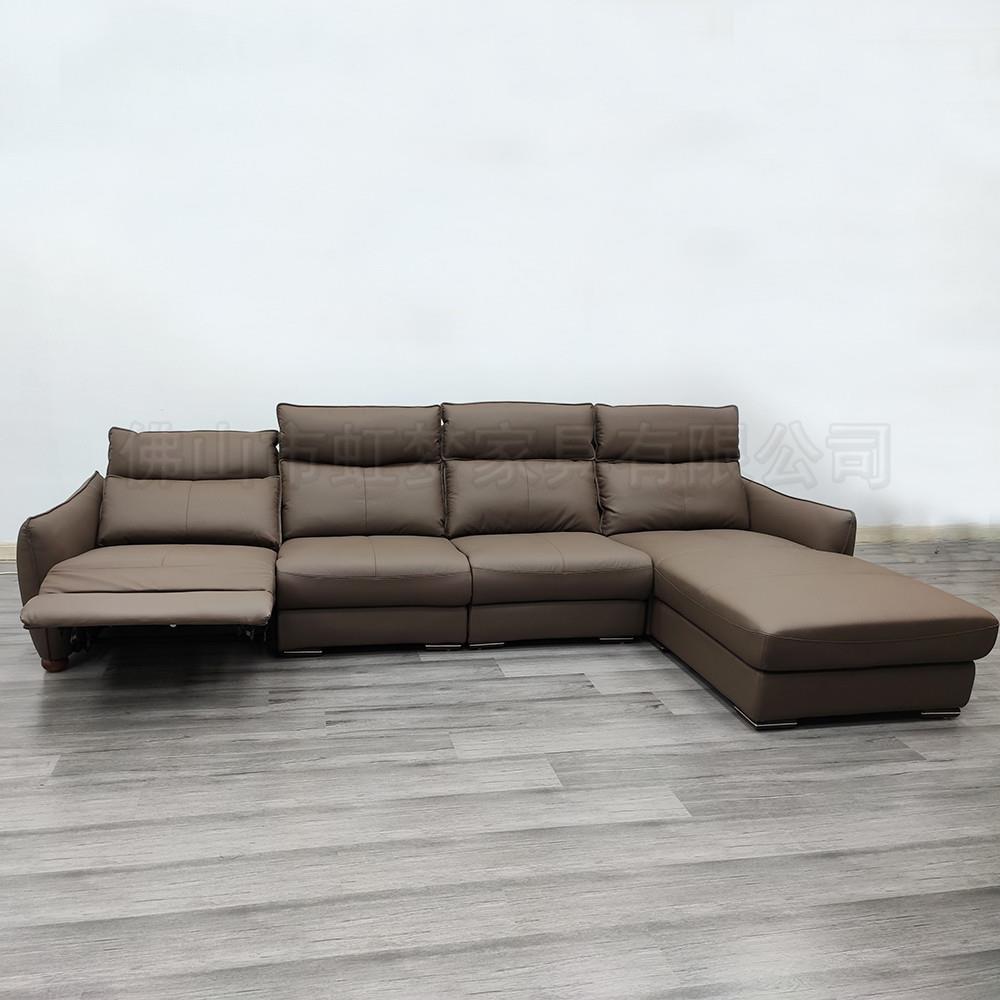 小户型多功能沙发|客厅皮沙发|意式极简电动L型组合沙发|皮制沙发