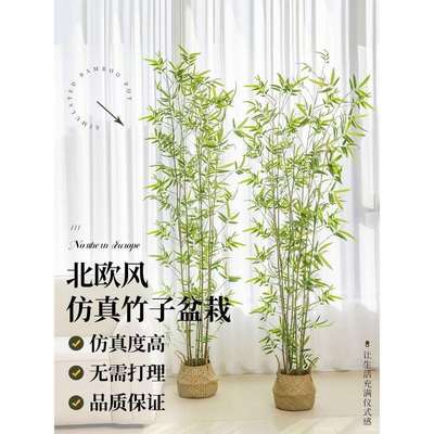 竹子轻奢北欧风装饰客厅落地仿生大型室内假绿植盆栽盆景摆件