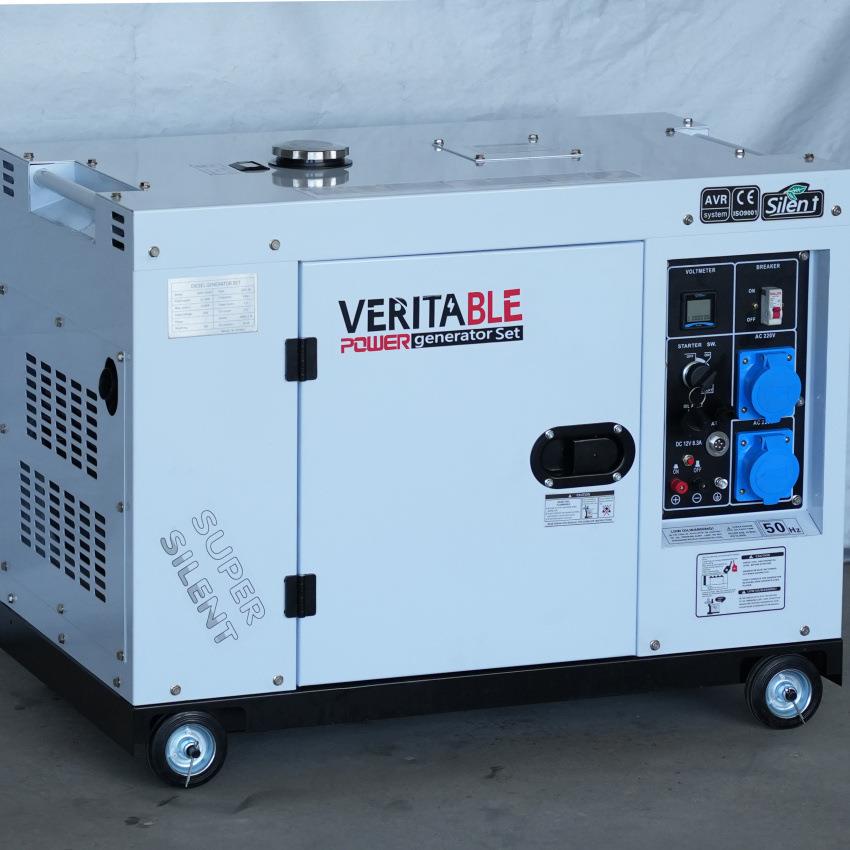 12kw家用静音风冷柴油发电机组单相220V三相380伏15kva移动便携式