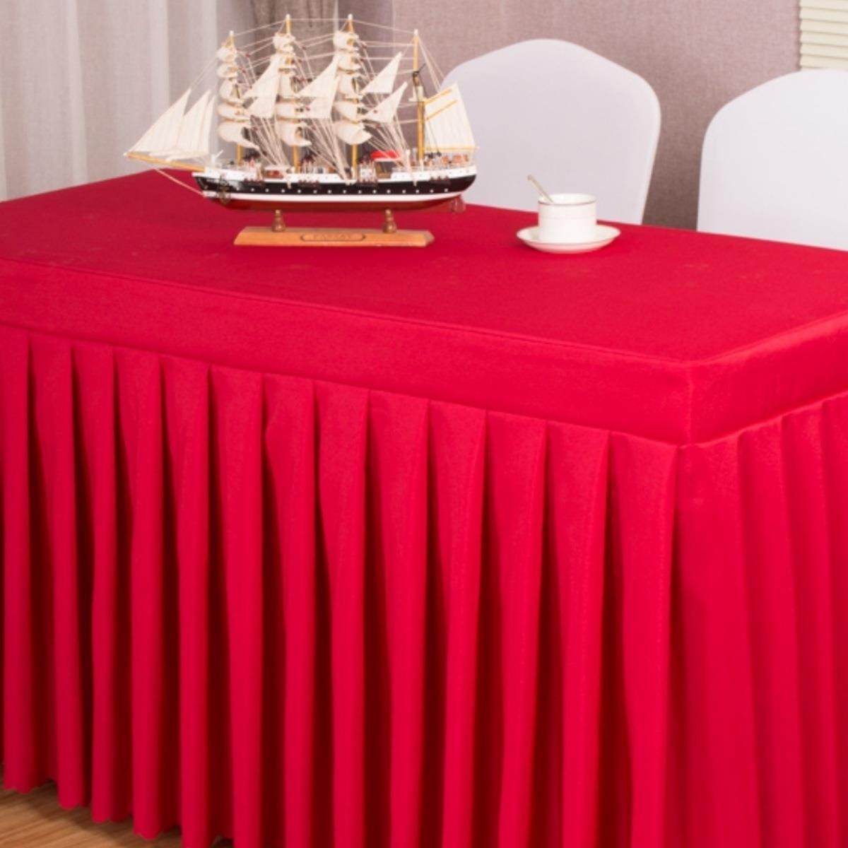 会议桌布长方形展会签到台裙长条桌酒店宴会餐饮桌裙IBM布艺桌套