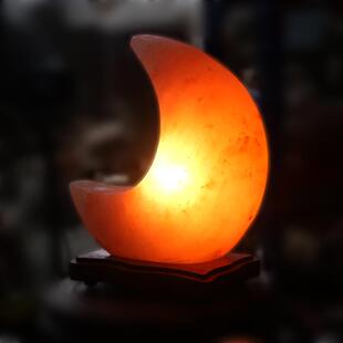 月亮盐灯喜马拉雅盐灯水晶矿石摆件巴基斯坦创意床头小夜