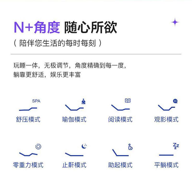 智能电动大象耳朵悬浮床多功能现代简约双人极简新款奶油风皮艺床