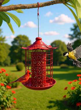 Squirrel Proof Bird Feeder 现货户外悬挂式金属防松鼠