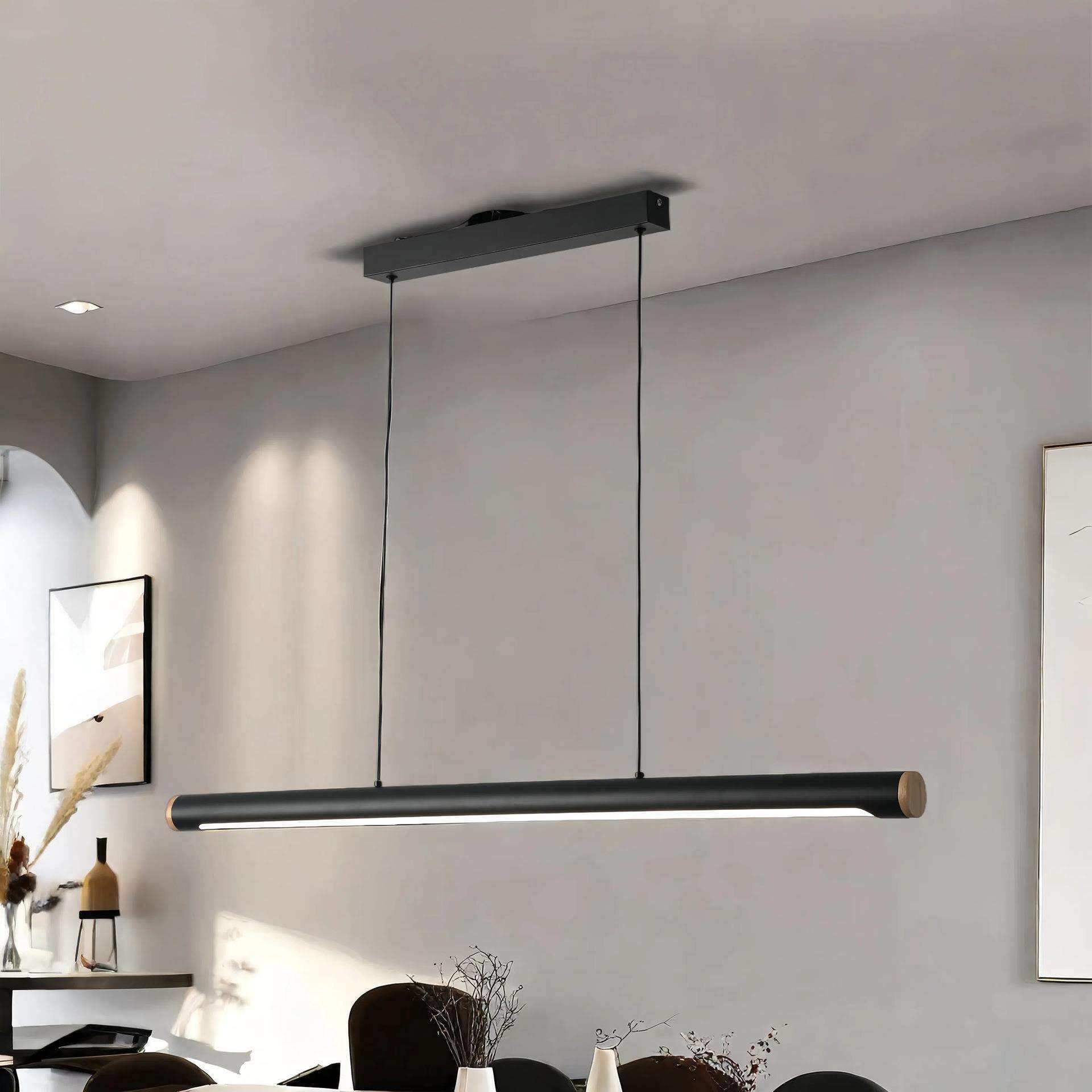 极简餐厅吊灯北欧设计师一字吧台灯饭厅办公室餐桌灯长条led灯具