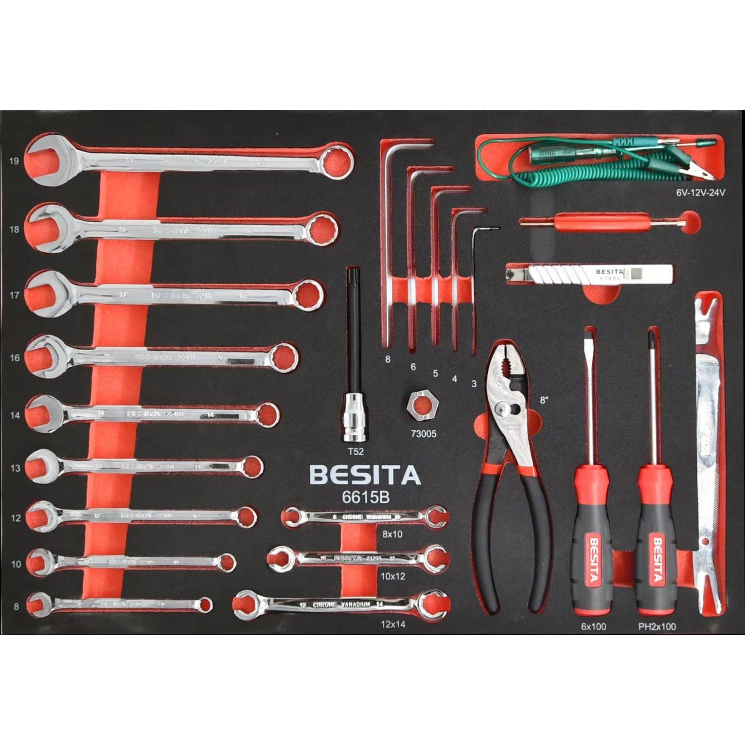 百思泰130件机修快修工具套装深圳百思泰6615BESlTA130PC工具车