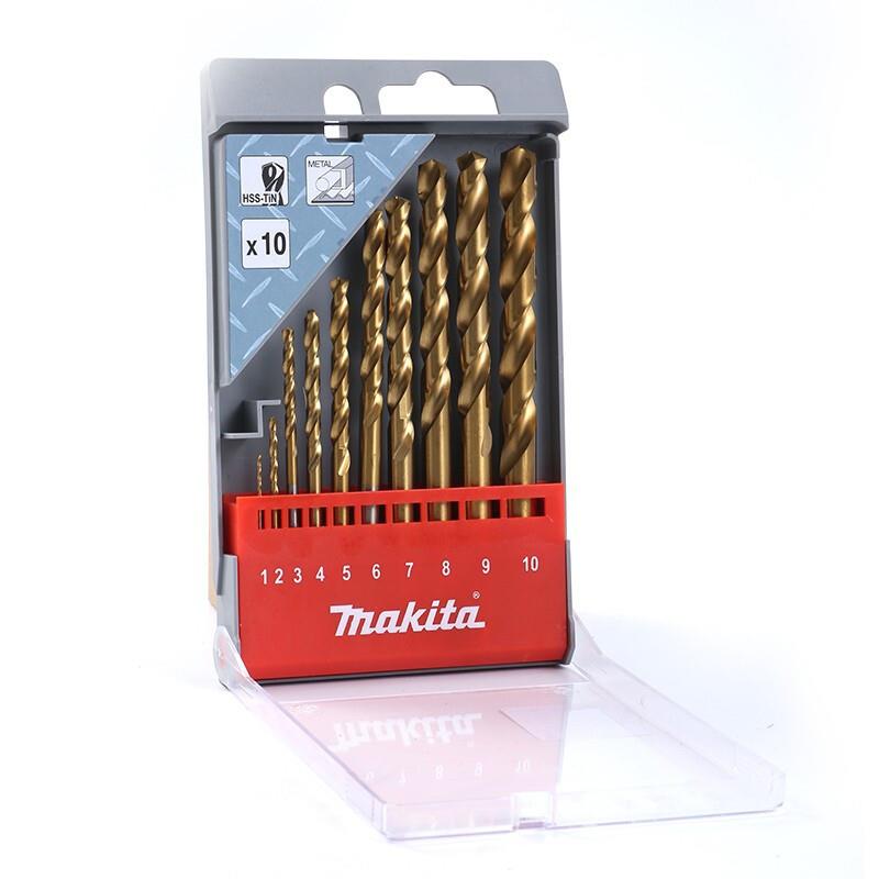 牧田10支套装1mm-10mm镀钛麻花钻头多功能电钻超硬金属硬质合金