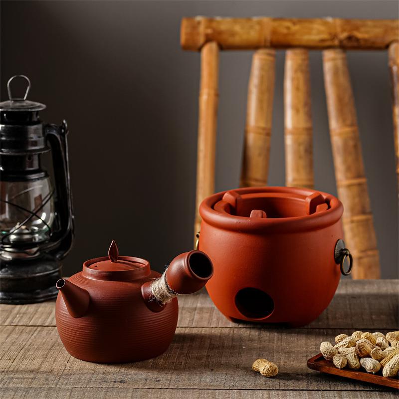 煮茶器陶瓷砂铫耐热陶泥壶原矿红泥粗陶烧水壶工夫茶黑茶煮水泡茶