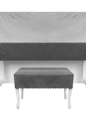 现代简约灰色钢琴罩凳罩立式半披绒布防尘罩钢琴巾立体钢琴盖布