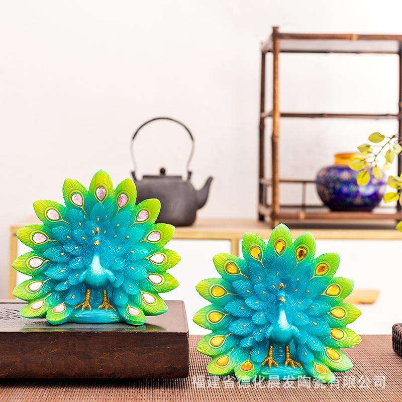 孔雀变色茶宠可养茶玩茶桌茶台茶盘装饰宠物茶具配件精品家居摆件