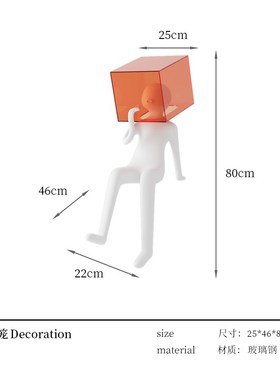 艺术思想囚e笼人物雕塑摆件酒店会所楼梯口落地装饰品客厅空间摆