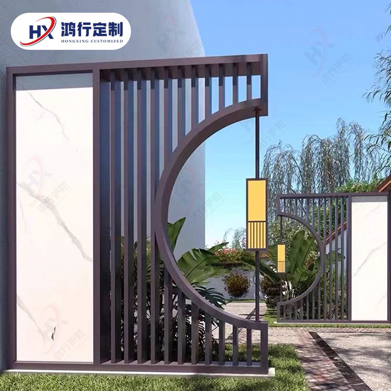新中式铝合金屏风别墅庭院隔断户外花园影壁墙R铝艺装饰迎门背景
