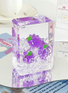 创意可爱草莓西瓜碎冰成油流沙瓶少G女心桌面大装饰礼物生日礼物