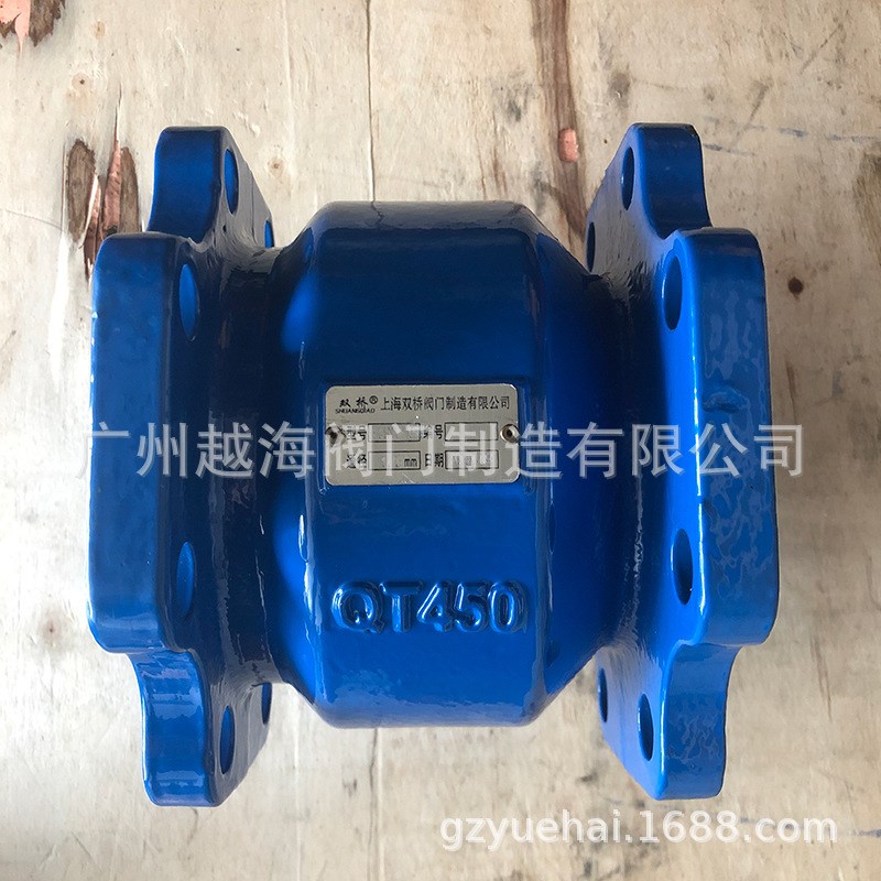 上海双桥H41XT-m16Q法兰消声止回阀 双桥牌弹簧立式方形静音止回