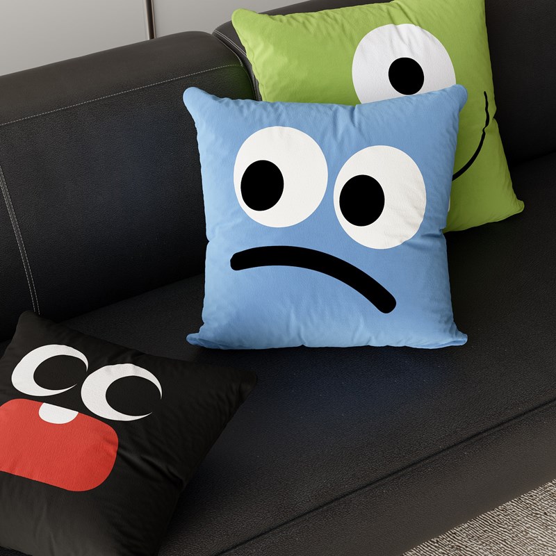 卡通搞怪客厅沙发抱枕靠垫抱枕套靠枕床头床上R飘窗腰枕含芯可拆