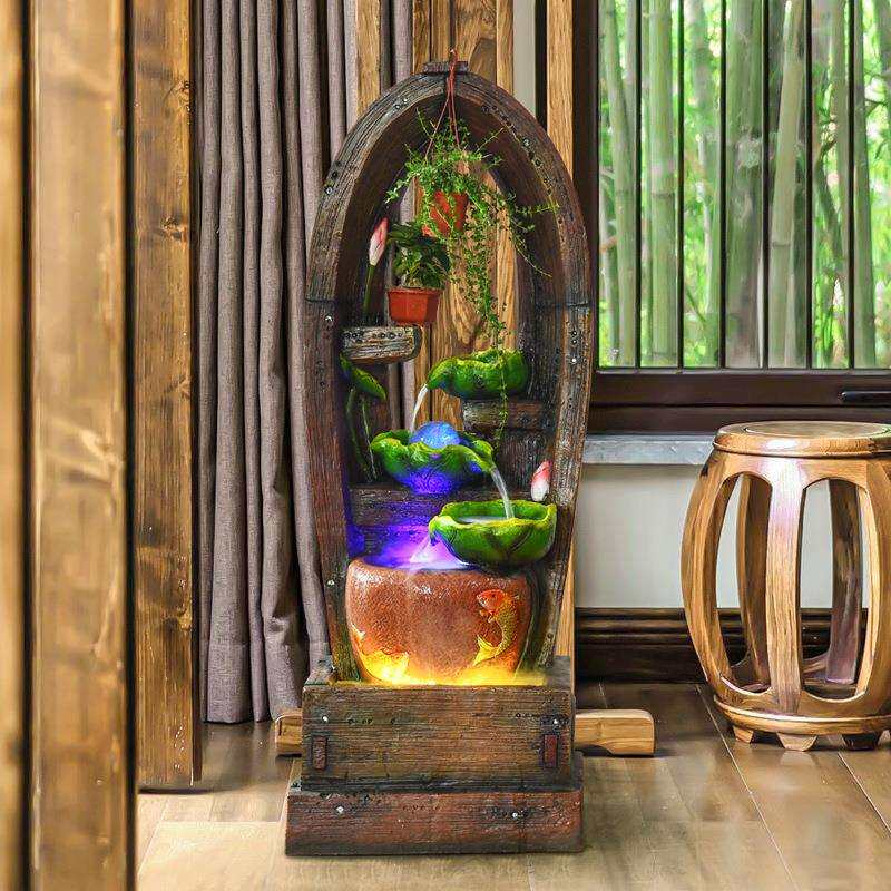 假山流水喷泉根雕摆件店铺开业送礼花园办公室客厅阳台景观加湿器