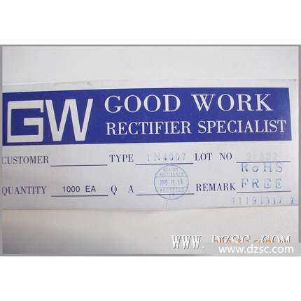 1N4007 IN4007 GW 粗脚0.5 0.7MM脚径 整流二极管