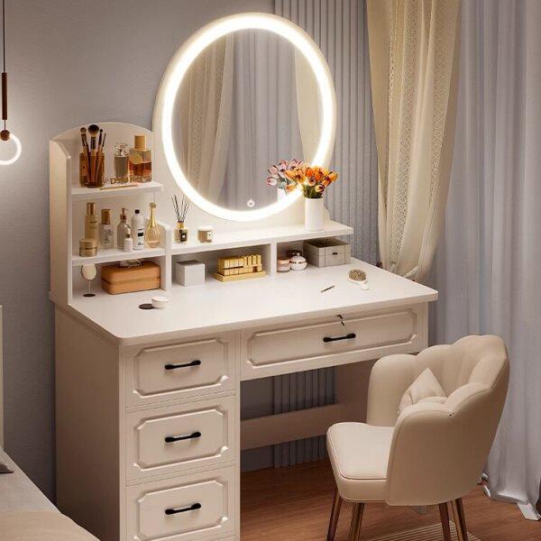 主卧收纳柜梳桌欧式一体化妆台妆化妆桌梳妆台卧室现代简约小型