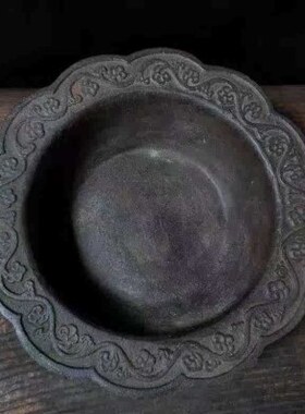 道具炉收藏老品佳影视火德年制盆取暖炉炭仿古宣明火铁盆做旧大铁