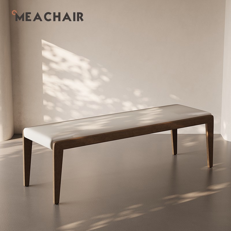 北欧实木c长凳家用轻奢高级餐桌凳简约卧室床尾凳客厅长条凳中古