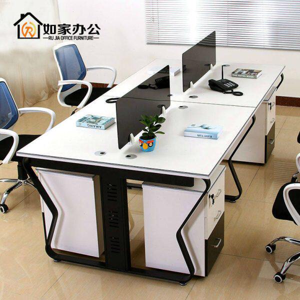 简约现代屏风隔断桌椅组合卡座办公室职员办公桌4人办工桌员工位