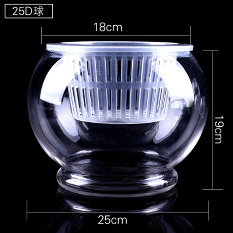 透明创意超白玻璃圆形办公桌面迷你小型生态金鱼缸乌龟Z缸水培花