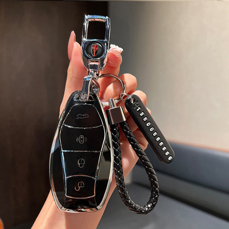 适用红旗h5钥匙套2024q款hs5汽车用品hs3新h9男士h6女hq9遥控包扣