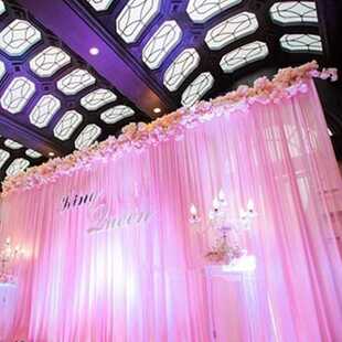新款婚庆背景纱幔酒店布置校园活动布幔婚庆场地布置道具帷幔打底