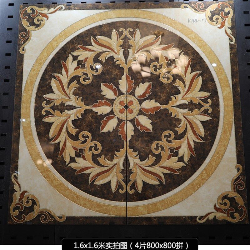 入户门拼花地砖客厅玄关大理y石瓷砖中式地板砖图案拼花造型防滑
