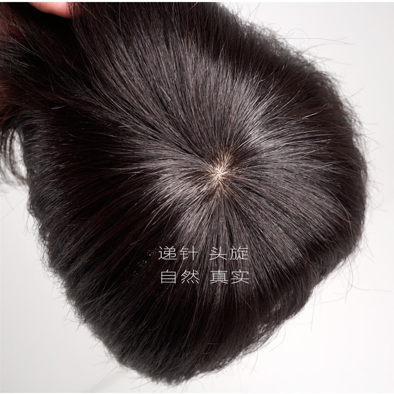 化疗后女士假发妈妈款短发真发全真人发夏季仿真光头黑色假头发套