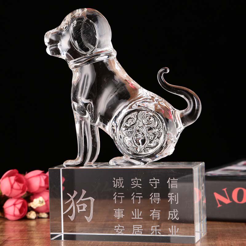 生肖水晶十二生日礼品女鼠牛虎兔龙蛇马羊猴鸡P狗猪客厅装饰品摆
