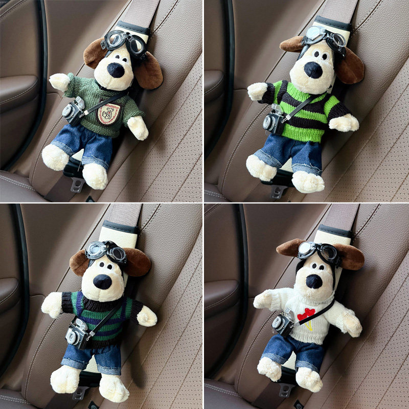 汽车安全带保护套儿童防勒脖後排安全绳护肩套车载纸巾盒可爱装饰