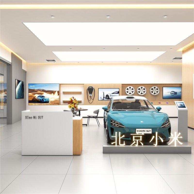 简约现代车行汽车快闪店小型吧台收银台迎宾台柜台商X场车展接待