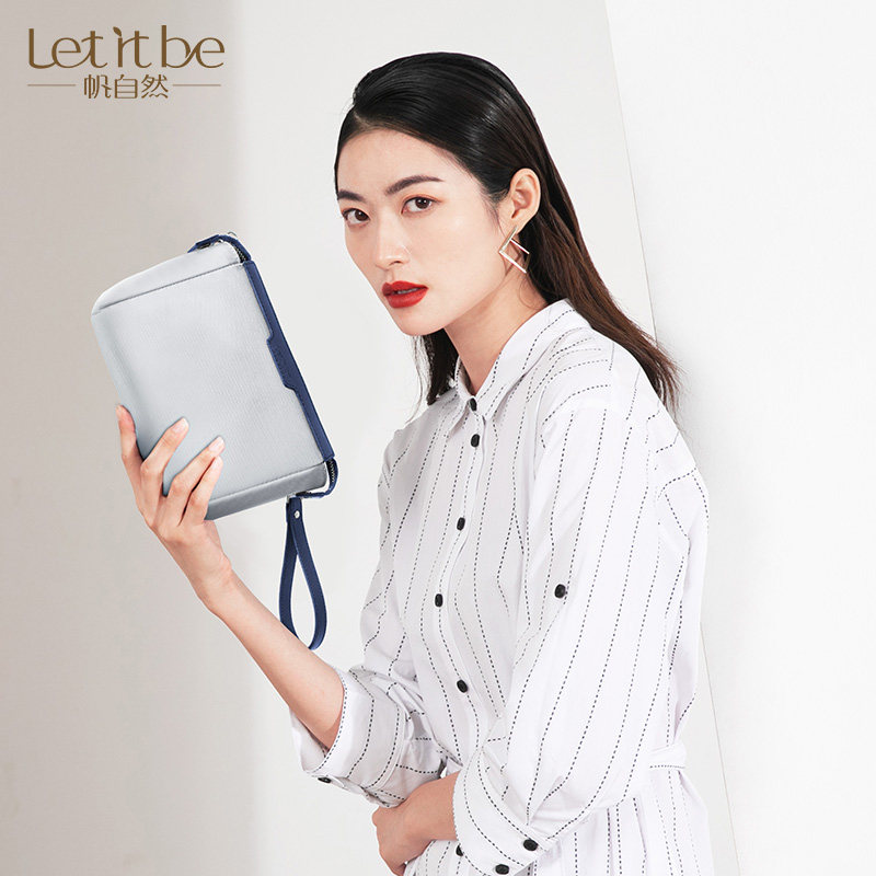 手包女小包包手拿手抓简s约牛津尼龙时尚帆布大容量可放手机零钱