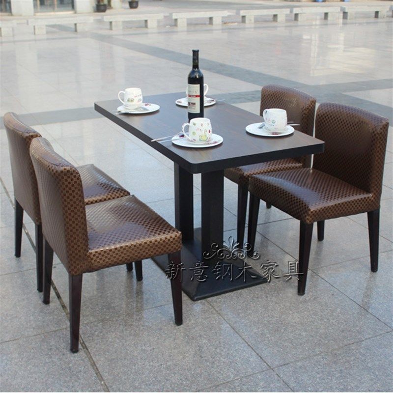 咖啡厅桌椅西餐厅奶茶店桌椅甜品店桌椅沙发组合茶餐厅桌椅子铁艺,住宅家具,板木餐桌,淘宝优惠券,粉丝福利购,淘宝优惠卷