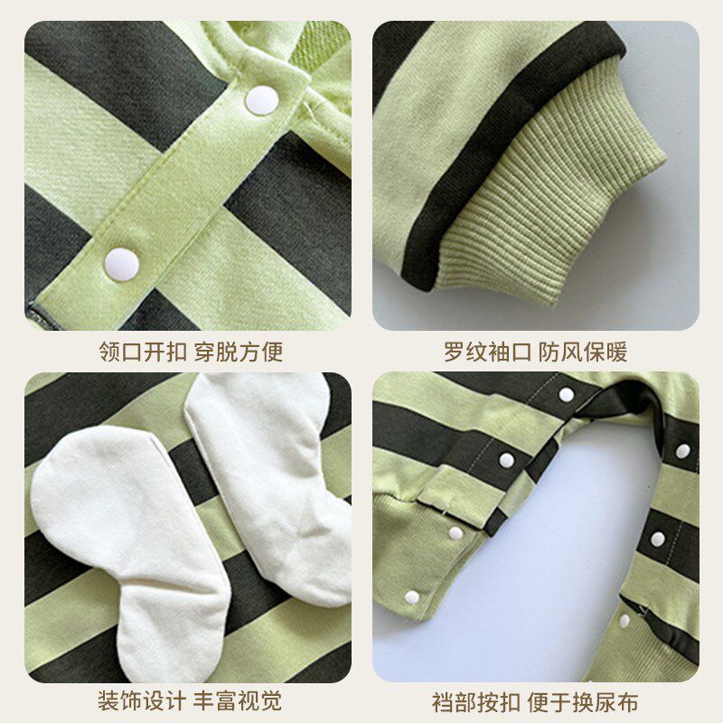 宝宝春装外出服婴儿连体衣春秋款超萌可爱动物造型爬服春款百日服
