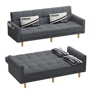 新款加宽沙d发床多功能可折叠梳化床出租房双三人布艺变床坐卧两